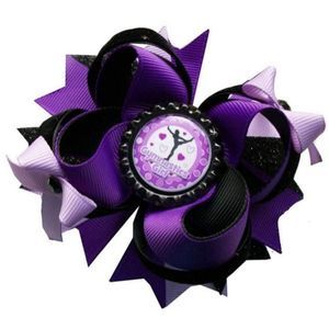 4.5 INCH PURPLE GYMNASTICS GIRL HAIRBOW